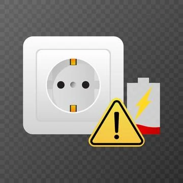 Low battery warning electricity problem power shortage. vector illustration Stock Illustration