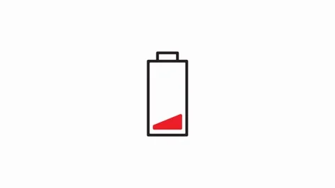 Low Battery Warning icon. Animated flashing low battery icon animation Stock Footage 313011088