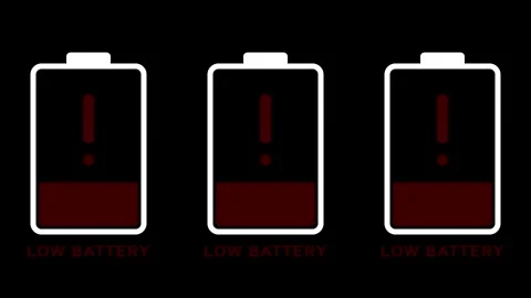 Low Battery Warning Icons Set Video stock 339390170