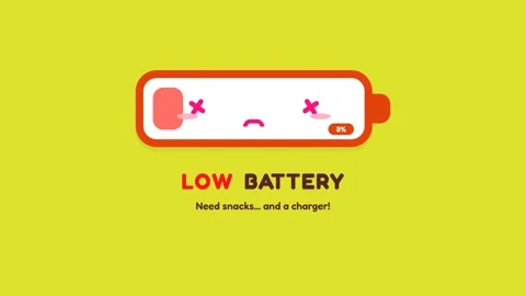 Low Battery Warning Sign Graphic Display. Stock Footage 336182959