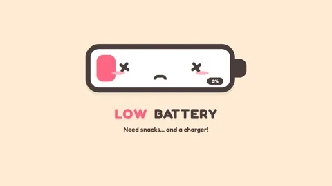 Low Battery Warning Sign Illustration. Stock Footage 336182960