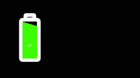 Low battery warning symbol animation Stock Footage 133068231