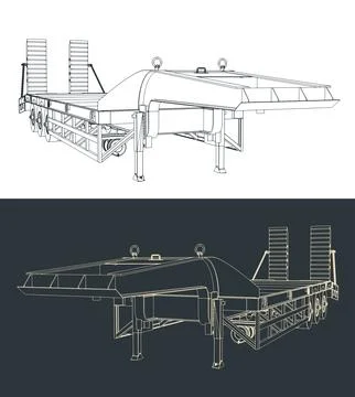 Low bed trailer Stock Illustration