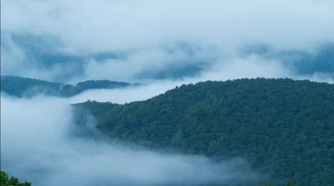 Low Blue Ridge Mountain Clouds Time Lapse Stock Footage 50927477