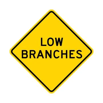 Low branches warning road sign Stock Illustration
