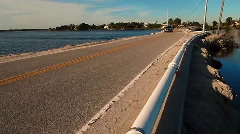 Low bridge crossing ocean Vídeos de archivo 45299607