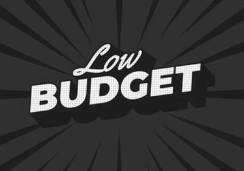 Low budget concept with bold text and dark background イラスト素材