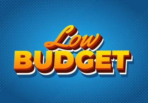 Low budget. text effect in 3D style with good colors Illustrazione stock