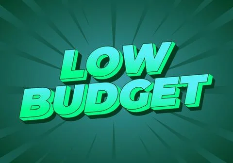 Low budget. text effect in 3D style with good colors Stock Illustration