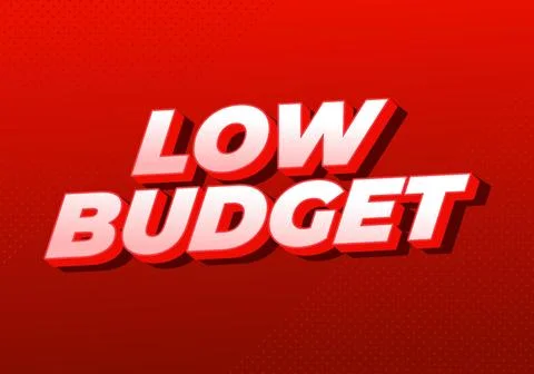 Low budget. text effect in 3D style with good colors Illustrazione stock