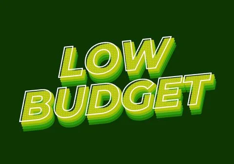 Low budget. text effect in 3D style with good colors Illustrazione stock