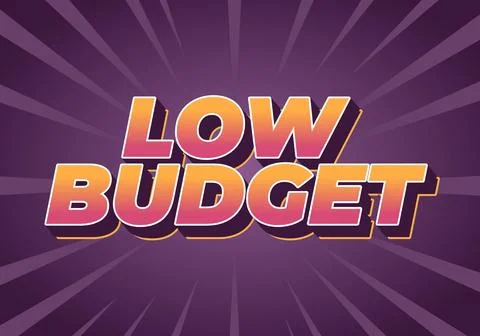 Low budget. text effect in 3D style with good colors Illustrazione stock