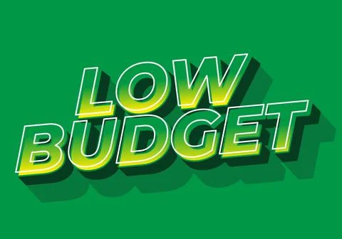 Low budget. text effect in 3D style with good colors 库存插图