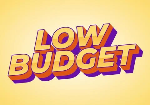 Low budget. text effect in 3D style with good colors Stock Illustration