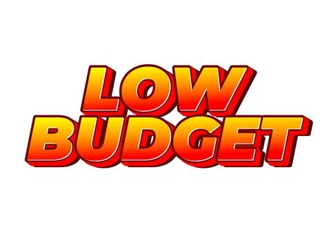 Low budget. text effect in 3D style with good colors Stock Illustration