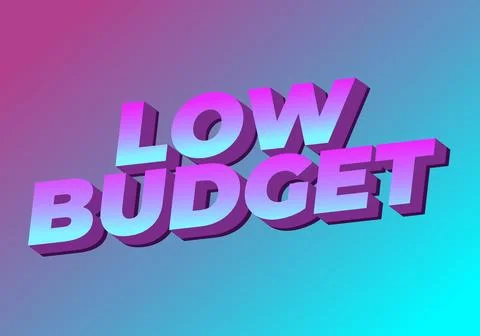 Low budget. text effect in 3D style with good colors Illustrazione stock