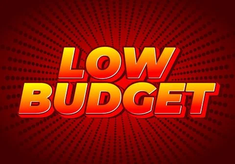 Low budget. text effect in 3D style with good colors 库存插图