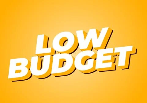 Low budget. text effect in 3D style with good colors Illustrazione stock