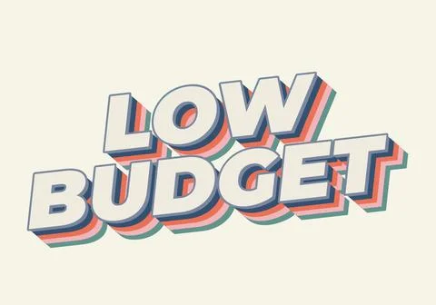 Low budget. text effect in 3D style with good colors 库存插图