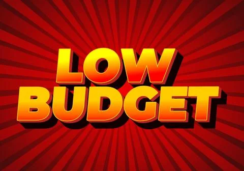 Low budget. text effect in 3D style with good colors Stock Illustration