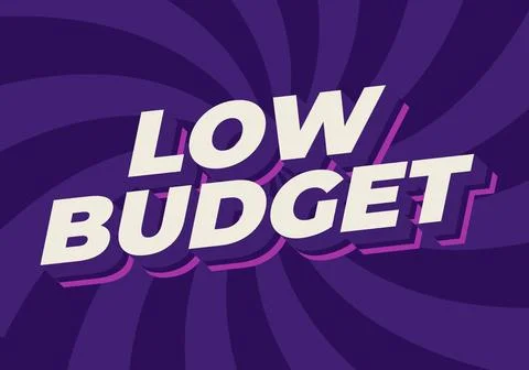 Low budget. text effect in 3D style with good colors 库存插图