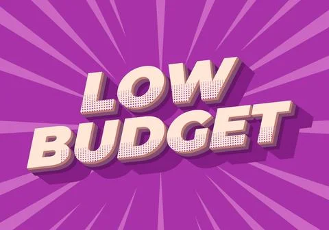 Low budget. text effect in 3D style with good colors 库存插图