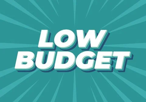 Low budget. text effect in 3D style with good colors 库存插图