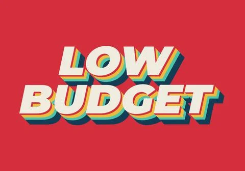 Low budget. text effect in 3D style with good colors Stock Illustration
