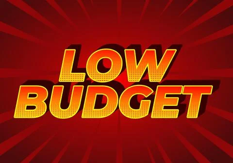 Low budget. text effect in 3D style with good colors 库存插图