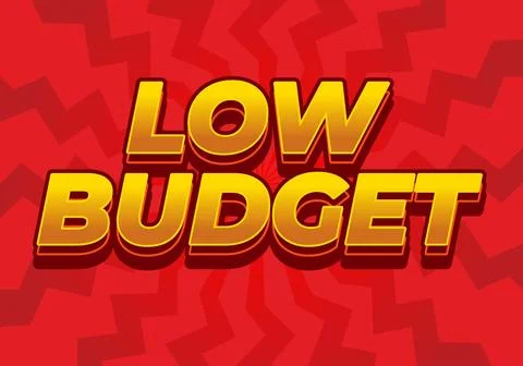 Low budget. text effect in 3D style with good colors Illustrazione stock