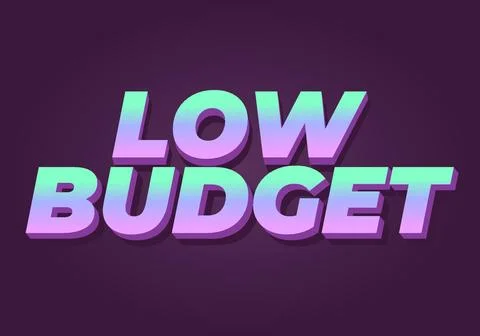 Low budget. text effect in 3D style with good colors Stock Illustration
