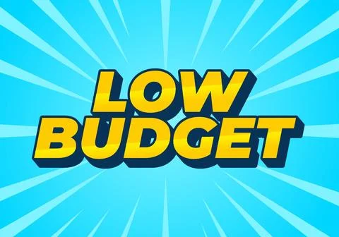 Low budget. text effect in 3D style with good colors 库存插图