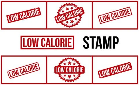 Low Calorie Rubber Stamp Set Vector Stock Illustration