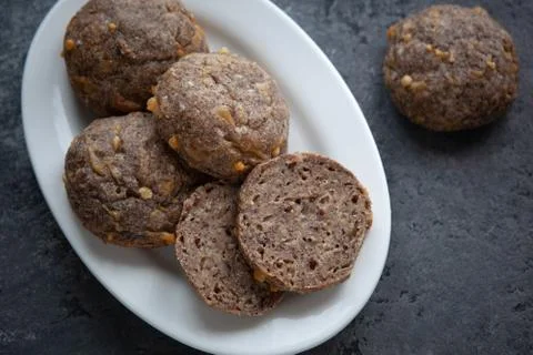Low carb bread on concrete background Stock Photos