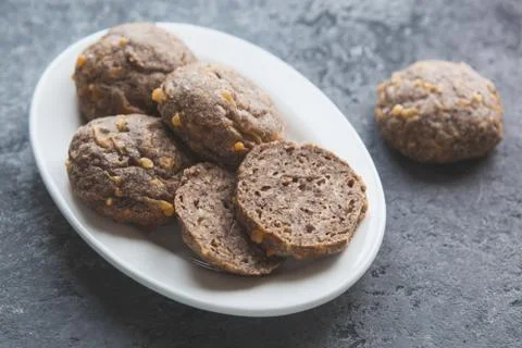 Low carb bread on concrete background Foto stock
