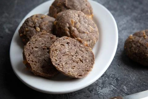Low carb bread on concrete background Stock Photos