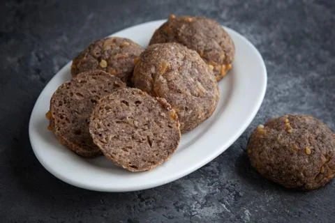 Low carb bread on concrete background Stock Photos