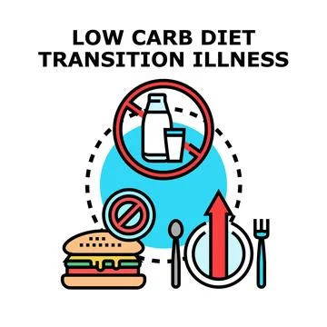 Low carb diet transition illness concept vector Illustration