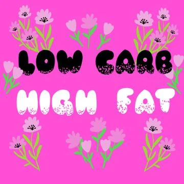 Low carb high fat lettering. Stock Illustration