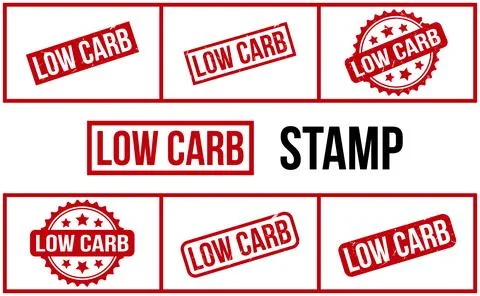 Low Carb Rubber Stamp Set Vector Stock Illustration