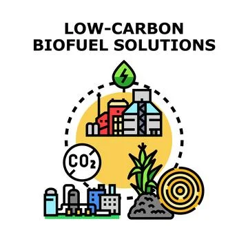 Low carbon biofuel solutions concept icon Stockillustratie