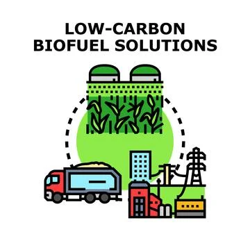 Low carbon biofuel solutions concept for sustainable energy future Ilustración de archivo