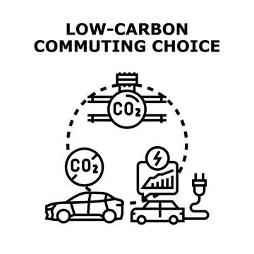 Low carbon commuting choice developing eco friendly transportation Illustrazione stock