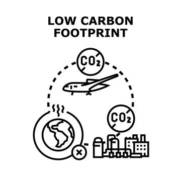 Low carbon footprint concept minimizing global emissions Ilustración de archivo