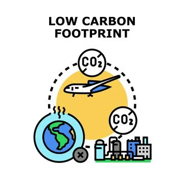 Low carbon footprint concept minimizing global emissions Ilustración de archivo
