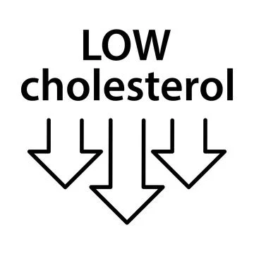 Low cholesterol icon vector heart care cardiology sign dietary low-cal food.. Stock Illustration