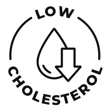 Low cholesterol icon. Zero fat badge. Trans fat free label. Low calories ve.. Stock Illustration