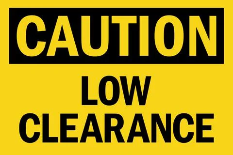 Low Clearance caution sign. Stock Illustration