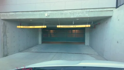 Low Clearance Warning Bars at Underground Parking Entrance Stock Footage 333436051