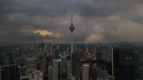 Low cloud sunset Stock Photos